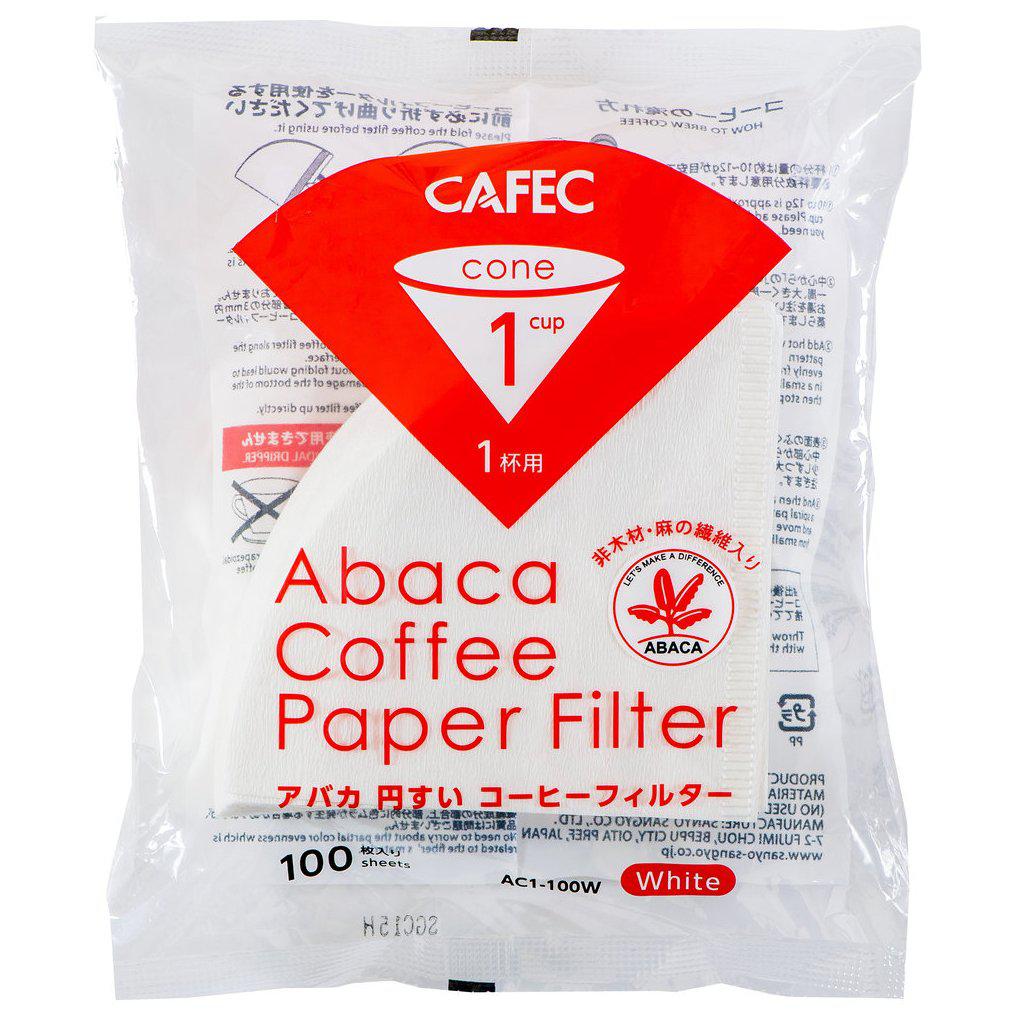 Cafec 1 Cup Abaca Filter Paper 100 Pack