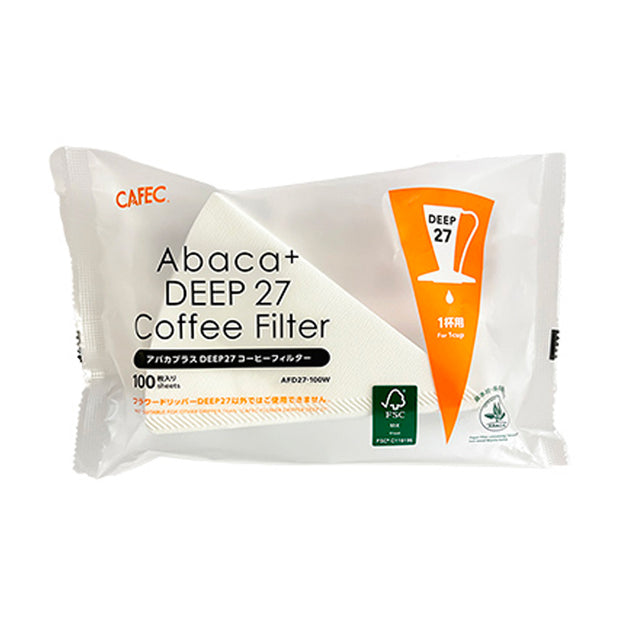 Cafec Abaca Plus Deep 27 Dripper Filter Paper 100 Pack