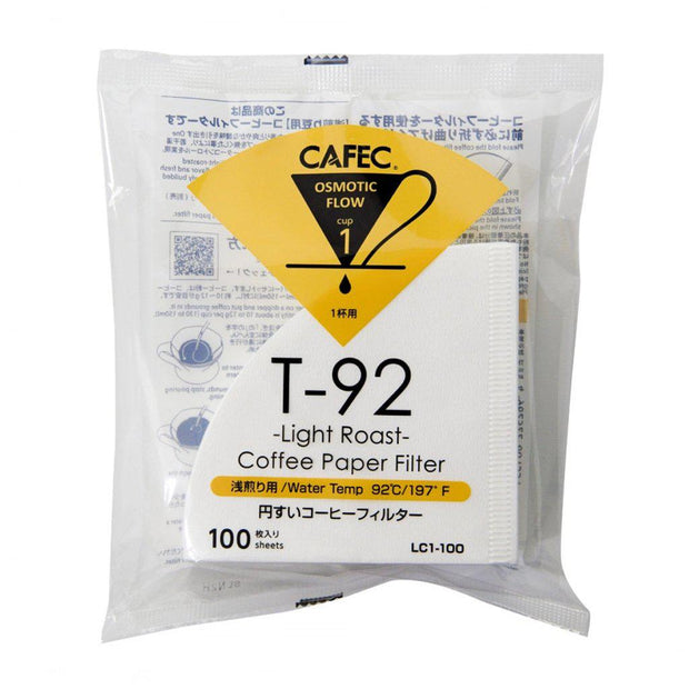 Cafec 1 Cup Light Roast Filter Paper 100 Pack