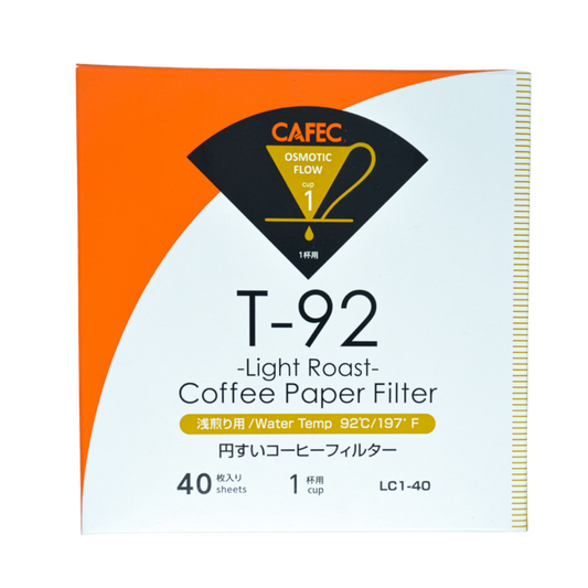 Cafec 1 Cup Light Roast Filter Paper 40 Pack