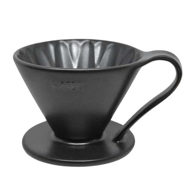 Cafec 2 Cup Black Flower Dripper