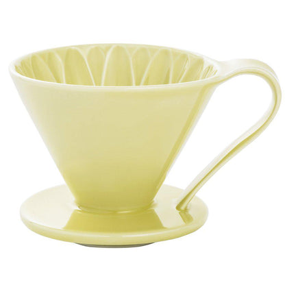 Cafec 2 Cup Yellow Flower Dripper + Abaca Filter Paper Pack