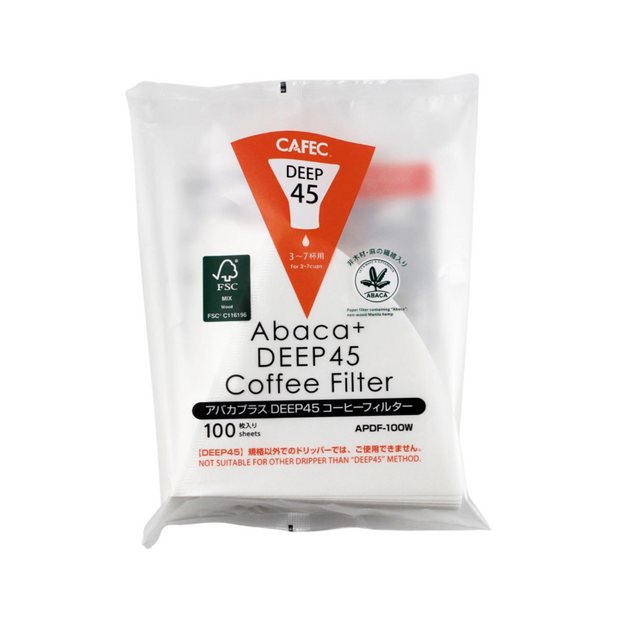 Cafec Abaca Plus Deep 45 Dripper Filter Paper 100 Pack