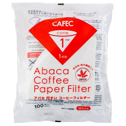 Cafec 1 Cup Abaca Filter Paper 100 Pack