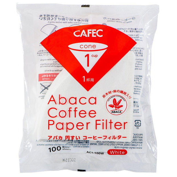 Cafec 1 Cup Abaca Filter Paper 100 Pack